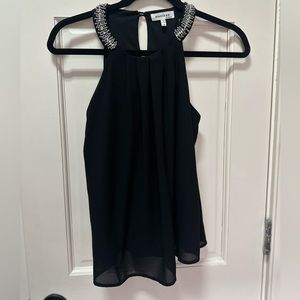Black Tank with Beading Monteau Sz Small